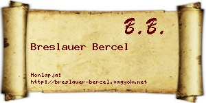 Breslauer Bercel névjegykártya